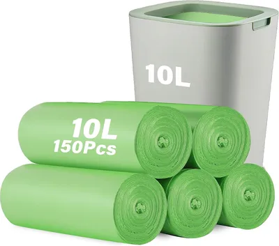 Obrázek produktu pro Kompostovatelné sáčky na odpad, objem 10 litrů, 150 kusů, odolné proti protržení, vhodné do kuchyně