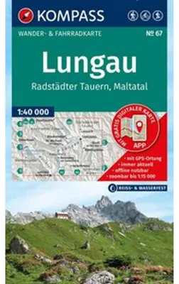 Obrázek produktu pro KOMPASS Turistická mapa 67 Lungau, Radstädter Tauern, Maltatal 1:40 000