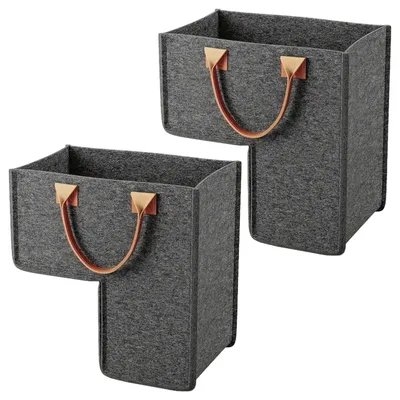 Treppenorganizer L-förmig, 2 Stück, Filz, Grau, 42x21x25 cm