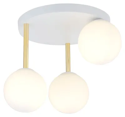 Zdjęcie produktu dla Lampa wisząca Dolce ze stali w kolorze białym i mlecznego szkła