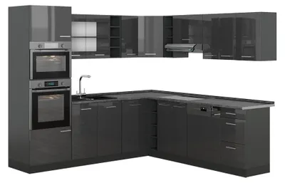 Produktbild von Eckküche Vicco R-Line Anthrazit Hochglanz/Anthrazit 247 x 237 cm, AP Anthrazit, Model 53542