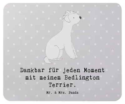 Produktbild von Mr. & Mrs. Panda Mauspad Bedlington Terrier Moment - Grau Pastell - Geschenk, computer, pc mousepad, Mouse Pad, laptop