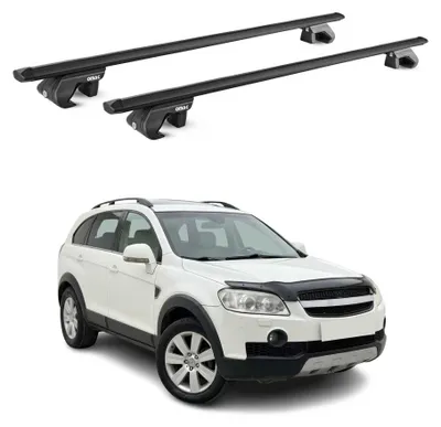 Produktbild von Dachträger Grundtäger für Chevrolet Captiva 2006-2016 90kg Aluminium Schwarz, KI-generiertes Bild
