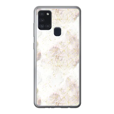 Produktbild von MuchoWow® Handyhülle Schutzhülle Hülle für Samsung Galaxy A21s Marmor - Geometrie - Gold Silikon Softcase Handy Hülle - Hartschale