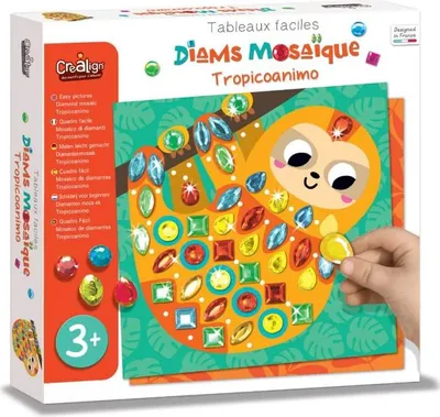 Obrázok produktu pre Crealign diamantová mozaika remeselná sada tropické zvieratá darček pre deti