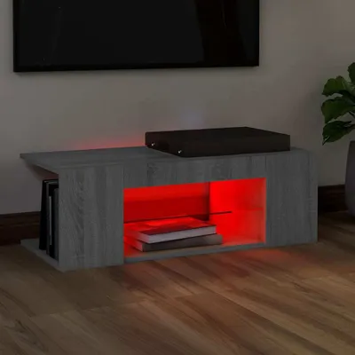 Produktbild von Möbel TV-Schrank mit LED-Leuchten Grau Sonoma 90x39x30 cm - TV-Schränke &236