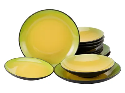 Produktbild von CreaTable, 20229, Hot Green, Tafelservice 12-tlg, Steinzeug