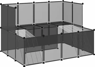 Obrázek produktu pro vidaXL Klec pro malá zvířata černá 143x107x93 cm PP a ocel