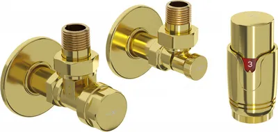 Produktbild von Mexen G00 Thermostat-Set, Eckversion, mit Rosette, Gold - W901-900-904-50