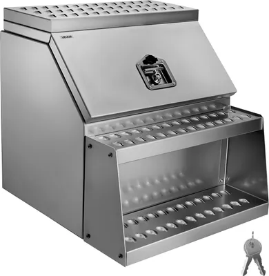 Produktbild von VEVOR Sattel-Trittkasten, 610x695x645 mm, Werkzeugkasten zur Seitenmontage, Sattel-Trittbrett-Seitenaufbewahrungskasten mit T-Griff, Schloss & Schlüsseln für Sattelschlepper, Pritschenanhänger