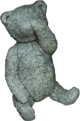 Immagine prodotto di Bellissimo orsetto in pietra fusa per il giardino, la terrazza o il giardino anteriore, resistente al gelo, alle intemperie e nuovo 44 cm H, SU-2274
