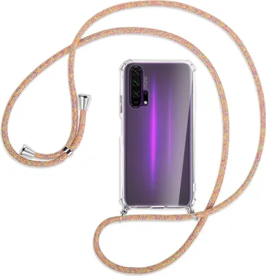 Produktbild von Handykette Backcover-Schutzhülle mit Band (Metall silberfarben) für Honor 20 Pro - Rainbow