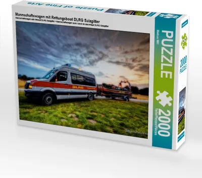 Produktbild von Calvendo Mannschaftswagen mit Rettungsboot DLRG Salzgitter 2000 Teile Puzzle quer 900x670mm, Will Markus; 7402809