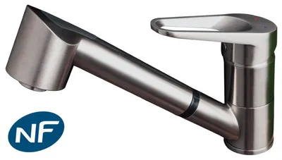 Image de Embla mitigeur évier à douchette extractible façon inox Essebagno