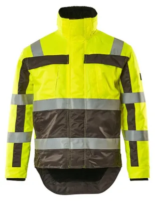 Produktbild von MASCOT 07223-880-17888-L, Jacke, Unisex, Anthrazit, Gelb, L, 104 cm, Polyester