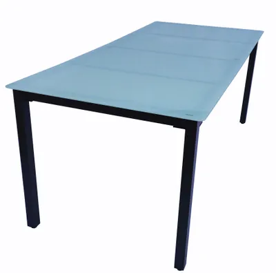 Produktbild von VCM Gartentisch aus Glas und Aluminium | Esstisch | ca. H. 73 x B. 140 x T. 80 cm | Anthrazit | Balkontisch Gartenmöbel