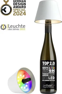 Produktbild von Sompex TOP 2.0 Akku RGBW LED-Flaschenleuchte Weiss