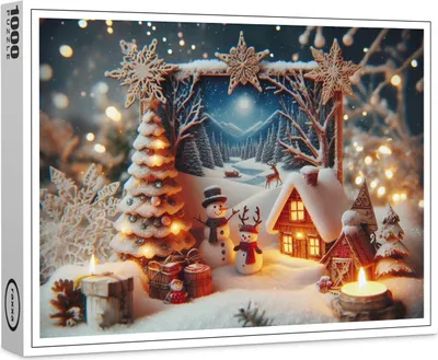 Image de puzzle premium raxxa "Miniature hivernale enchantée", 1000 pièces