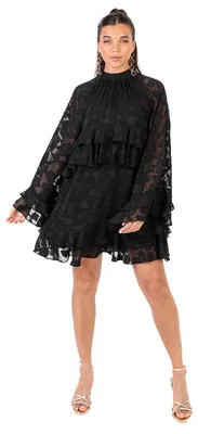 Produktbild von Anaya with Love Women's Mini Dress Ladies High Neck Ruffle Long Sleeve Floral Bu