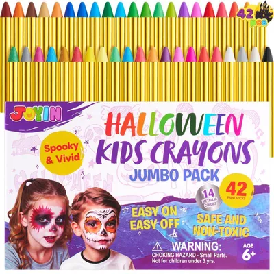Obrázek produktu pro Sada 42 kusů pro malování obličeje a těla, ideální pro Halloween, včetně šablon