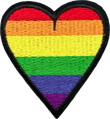 Produktbild von Regenbogenherz-Aufbügelemblem-Patch