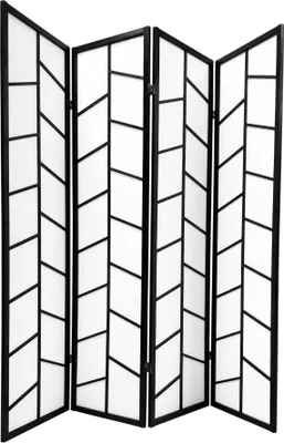 Obrázok produktu pre Jemné ázijskéobývacie sklápacie paravány Japonská deliaca stena Shoji B180xH180cm deliaca stena čierna - Kato