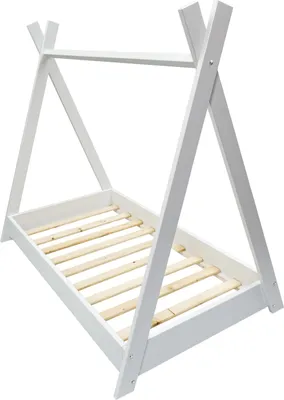 Image de Lit de maison 2 en 1 tente 160x80cm blanc