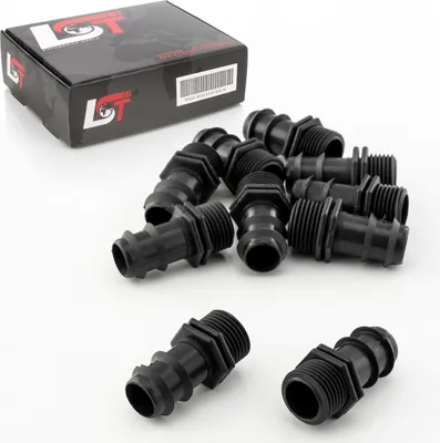 Produktbild von 10x PE-Steckverbinder gerade gerippt 20 x 1/2" Reduzierstück Bewässerungssystem