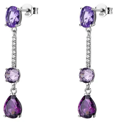 Immagine prodotto di Orecchini pendenti in argento con zirconi viola Freedom Magic Purple FMP133