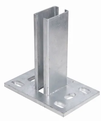 Image de Alberts 686055 Support de poteau pour clôture à double fil, à visser, galvanisé à chaud, plaque 150 x 100 mm, pour poteaux 60 x 40 mm
