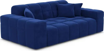 Produktbild von Samtstoff 2-Sitzer Couch Nivara Königsblau