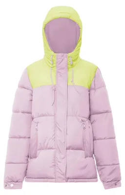 Produktbild von Jika damen wattierte steppjacke - macaron pink saure limette, XXL