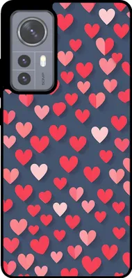 Produktbild von Smartphonica Telefon Fall fit für Xiaomi 12 mit rosa und roten Herzen Impressum - TPU Backcover Fall mit rosa und roten Herzen Design