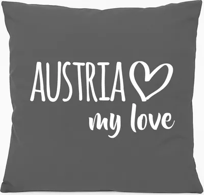 Produktbild von Huuraa Kissen Austria my love 40x40cm mit Füllung Steel Grey Baumwolle Dekokissen Geschenkidee