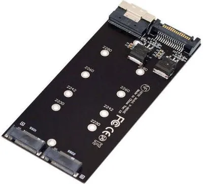 Produktbild von NVME M.2 Adapter 2x AHCI zu PCIE Express 3 4.0 Slimline SFF-8654 8X Raid Card