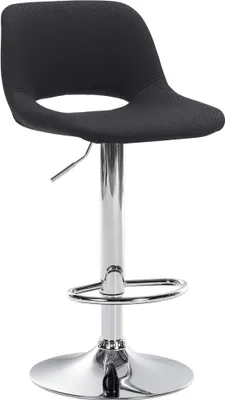 Produktbild von CLP Barhocker Camden Stoff drehbar und höhenverstellbar schwarz Material Gestell Metall in Chromoptik