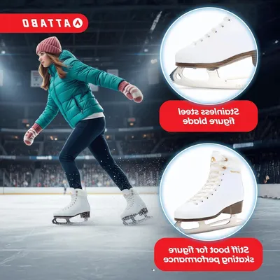Productafbeelding van Dames Schaatsen - Kunstschaatsen IJsschaatsen - Recreatief Schaatsten - Verstevigde Enkelzone - Roestvrij Staal - Wit