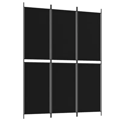 Image de vidaXL Paravent 3 pièces noir 150x200 cm Tissu