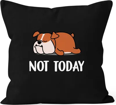 Produktbild von Kissen-Bezug Not Today Kissen-Hülle Chillen Faulenzer MoonWorks® Hund schwarz unisize