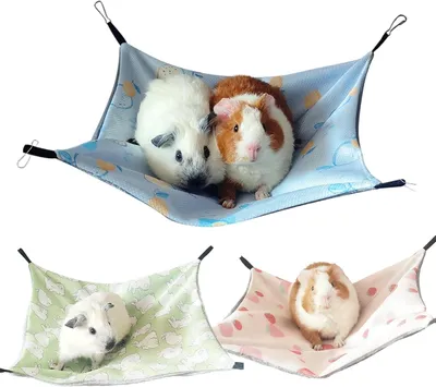Image de Hamacs pour petits animaux, lot de 3, 28 x 28 cm, respirants, pour hamsters et cobayes
