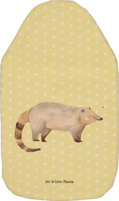 Produktbild von Mr. & Mrs. Panda Wärmflasche Nasenbär - Gelb Pastell - Geschenk, bettwärmflasche, Nasenbären, gummi, Bär, Wärmflaschen, Lustige Sprüche, Rüsselbär, Wärmekissen