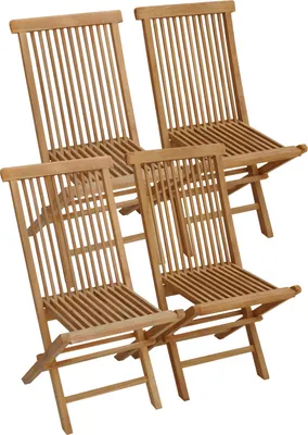 Produktbild von 4erSet Gartenstühlen aus Teakholz LOMBOK
