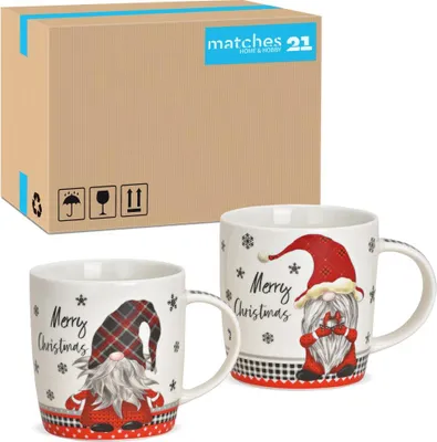 Image de Tasses de Noël, set de 36 tasses avec le slogan Merry Christmas Lutin