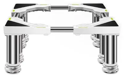 Immagine prodotto di Base regolabile in altezza per lavatrici, disponibile nelle misure 4/6/8/10 pollici, adatta per asciugatrici, congelatori e altri elettrodomestici. 45-65cm. Realizzata in acciaio inossidabile e polipropilene, dotata di tappetino antivibrante e 8 piedini