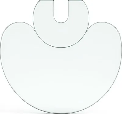Produktbild von Feuercampus Funkenschutzplatte Glas zweiteilig Halbmond ESG 0,6 cm hitzebeständig Kamin Bodenschutz Platte Sicherheitsglas Kaminofen Funkenschutzplatte Glasplatte
