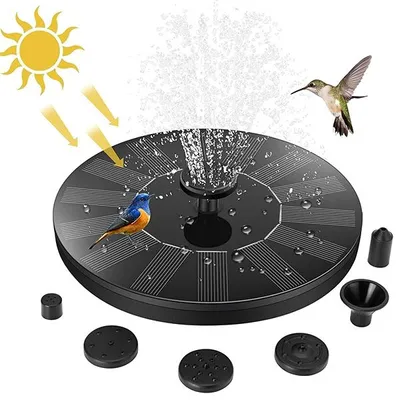 Fontana per giardino solare da esterno con sei ugelli, 16 cm, Nero - Solara, Immagine generata dall'IA