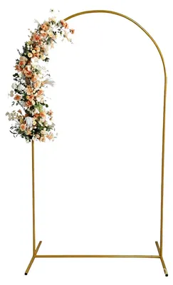 Immagine prodotto di Arco decorativo - Supporto per arco - Metallo - 0,8 x 1,8 m - Oro - Ideale per feste e matrimoni