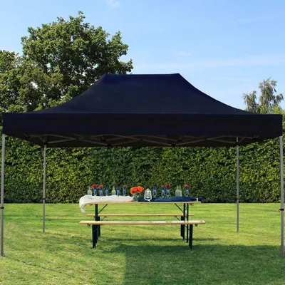 Produktbild von TOOLPORT 3x4,5m Stahl Faltpavillon, ohne Seitenteile, schwarz