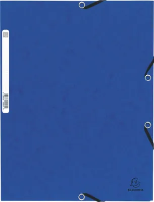 Produktbild von Exacompta 50x Sammelmappe + Gummizug 3 Klappen Karton 355g/qm A4 Blau 55302E