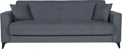 Image de Canapé Convertible 3 Places BERGAMO, Tissu Gris Foncé, Coffre de Rangement, 230 x 85 x 89 cm